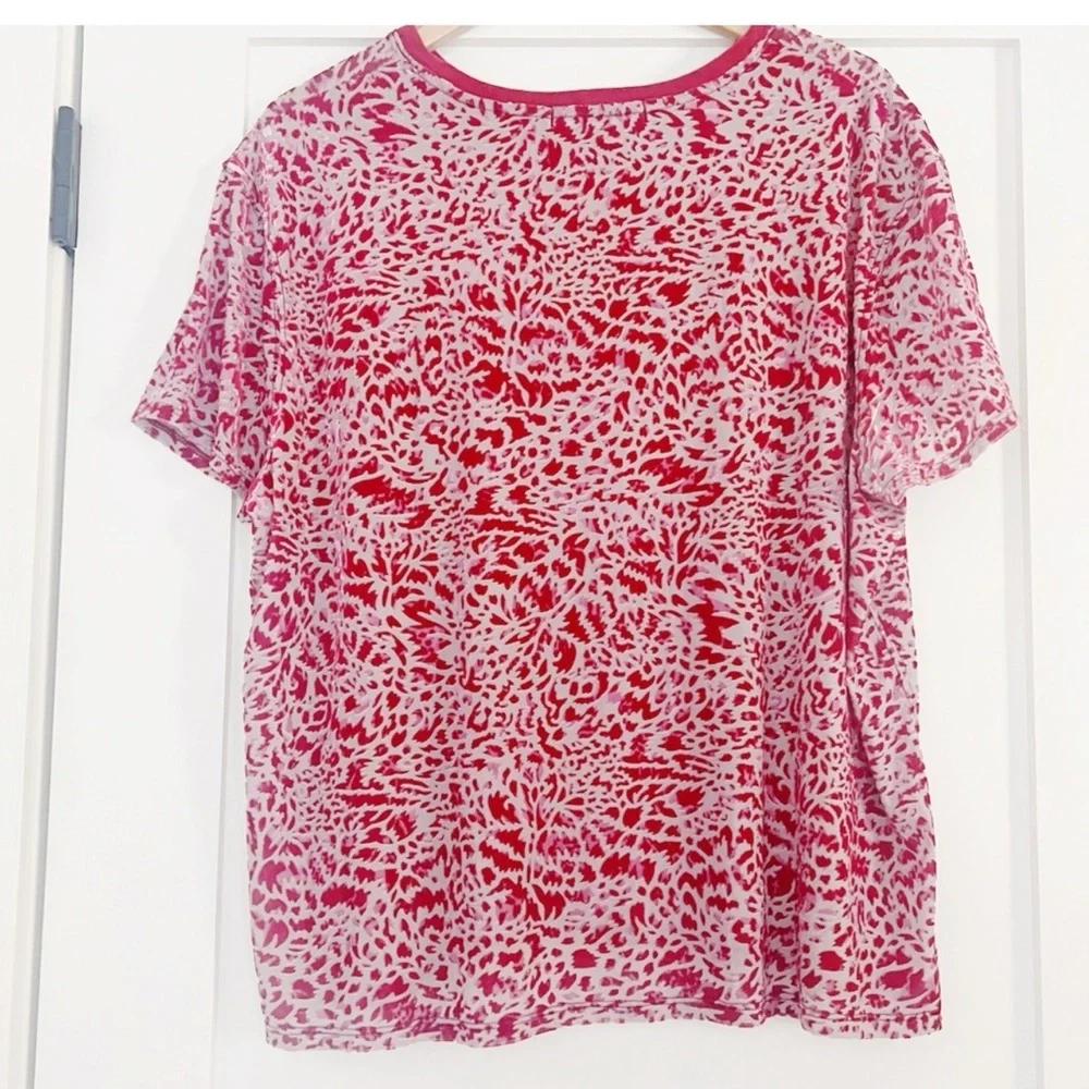 Free People Teddy Tee, Raspberry Velvet Burnout